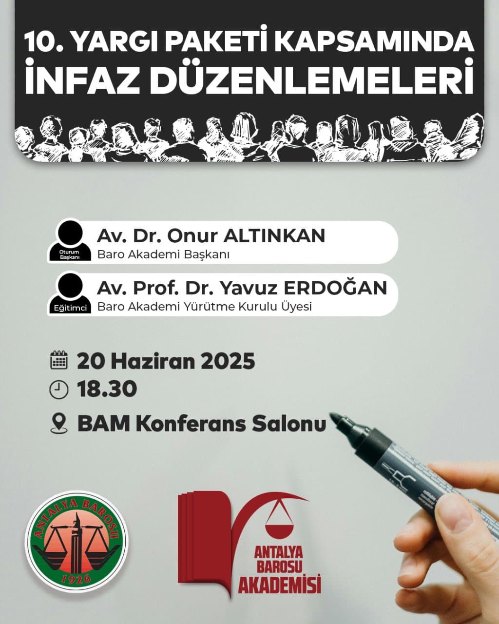 Antalya barosu 10. yargı paleti infaz hukuku semineri afişi