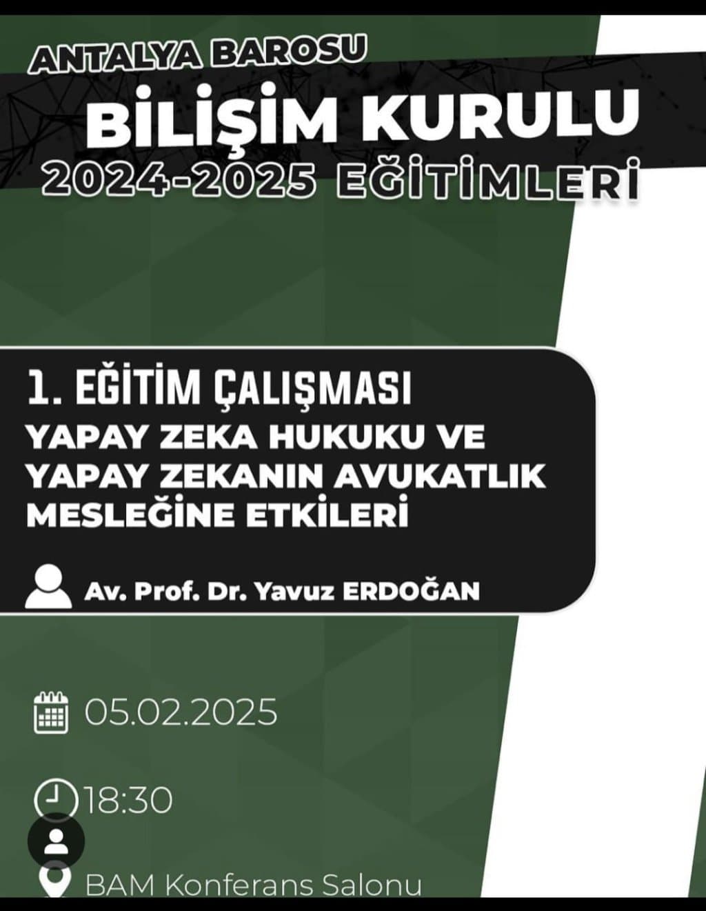 Antalya barosu yapay zeka hukuku afişi