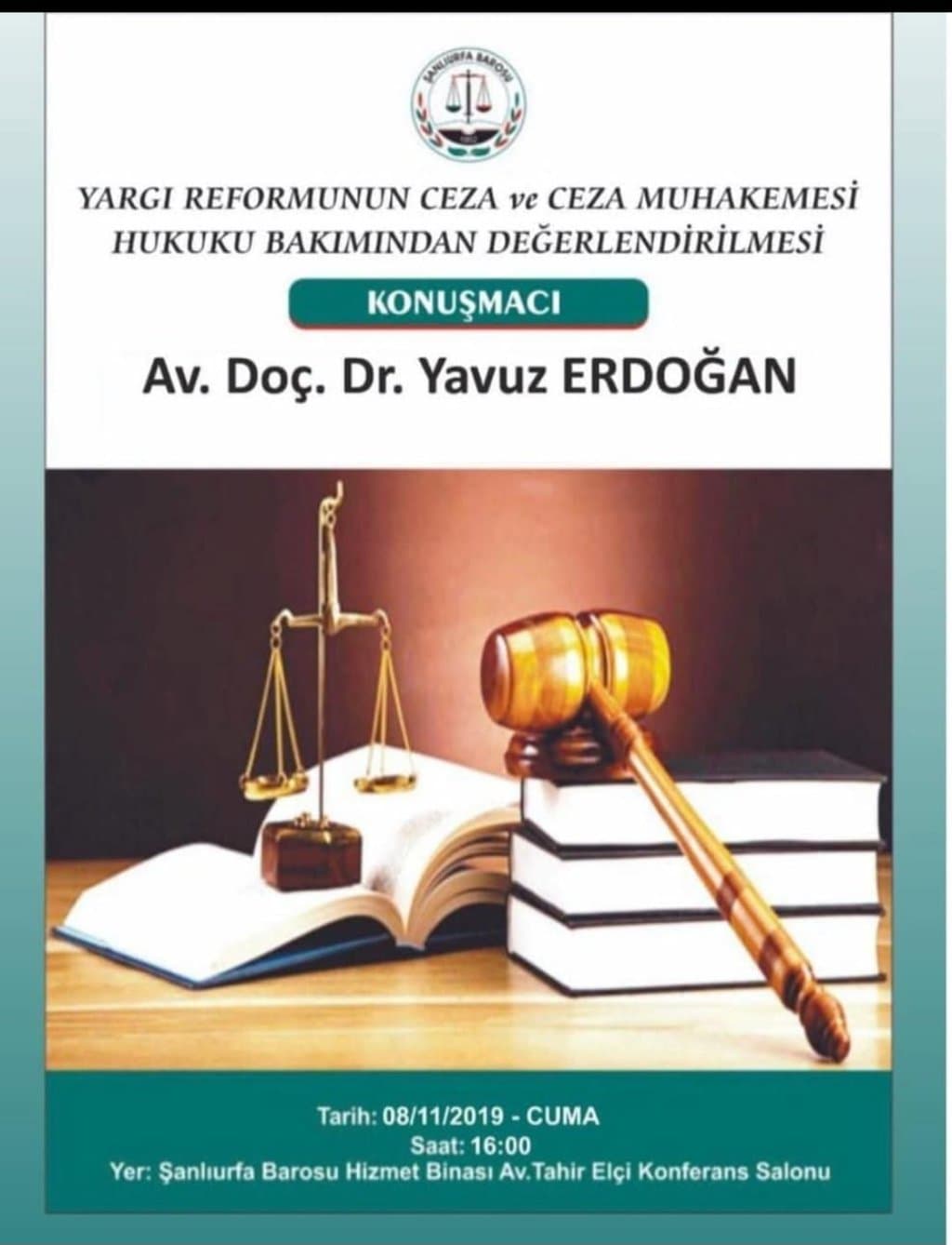 Şanlıurfa Barosu yargı reformu afişi