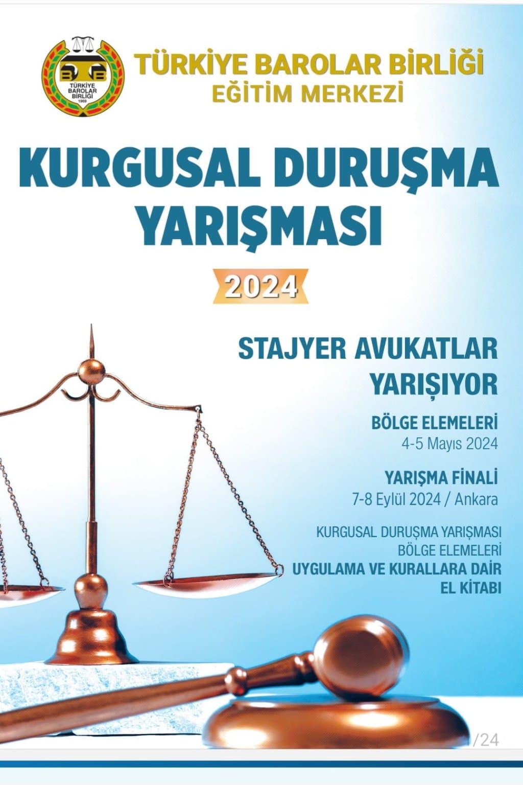 Türkiye Barolar Birliği kurgusal duruşma yarışması juriliği 2024 Kütahya afişi